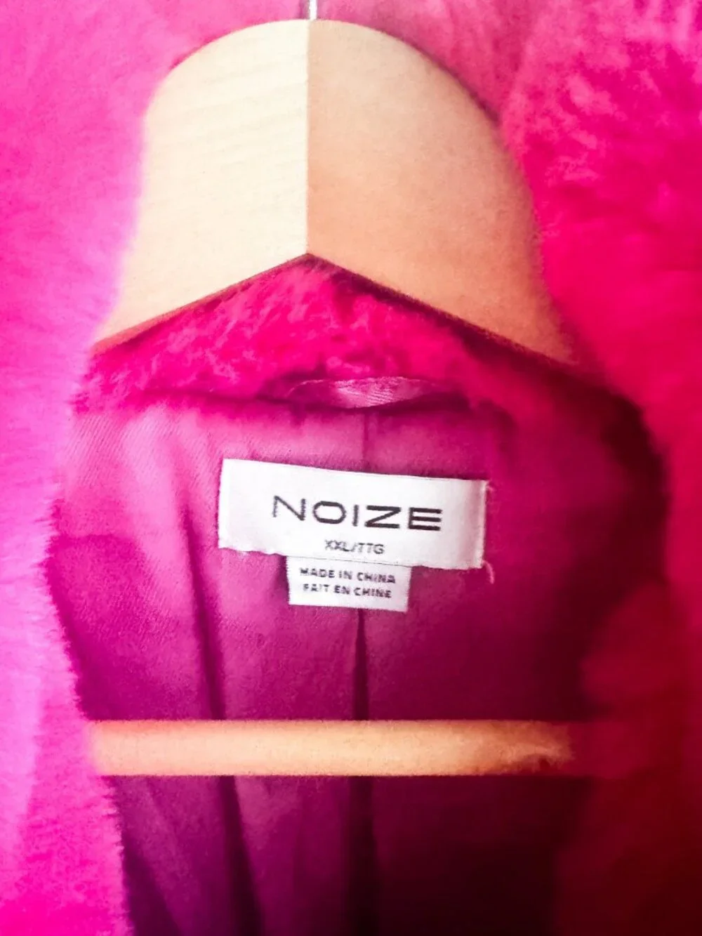Noize Hot Pink Super Plush Faux Fur  Midi Teddy Coat NEW XXL - Picture 6 of 9